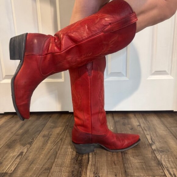 Freebird Red Cowgirl Boots, Original, Handcrafted, Exclusive Leather size 9 - Picture 5 of 9